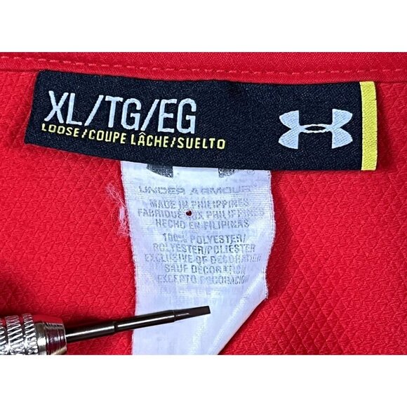 Under Armour Red 1/4 Zip Athletic Pullover Size XL - Picture 4 of 4